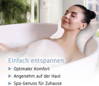 Преміум подушка для ванни з підголовником та підтримкою шиї | Ергономічна подушка для ванни з присосками | Синій (Білий)