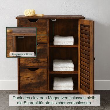 Шафка для ванної кімнати Relaxdays з 3 висувними ящиками