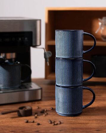 Набір тарілок Star 12 предметів для 4 осіб, керамічний посуд, стійкий до подряпин, для мікрохвильовки та посудомийної машини (Небесно-блакитний, чашки 355 мл, 6 шт.)