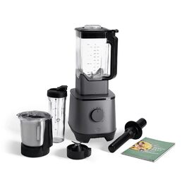 SPRINGLANE Hochleistungsmixer Hanno: Потужний блендер для приготування смузі, 2000 Вт, 32000 об/хв, самоочищення, з рецептами та насадкою (антрацит, колба та пляшка)
