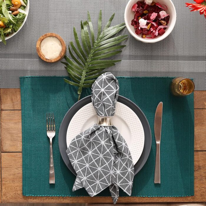 Набір тканинних серветок DII Basic Everyday Gerippte, 6 шт., 33 x 48 см, 100% бавовна, блакитний