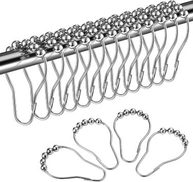 Набір з 12 металевих кріплень для душової завіси LIHAO, гачки для душу, 69x39 мм