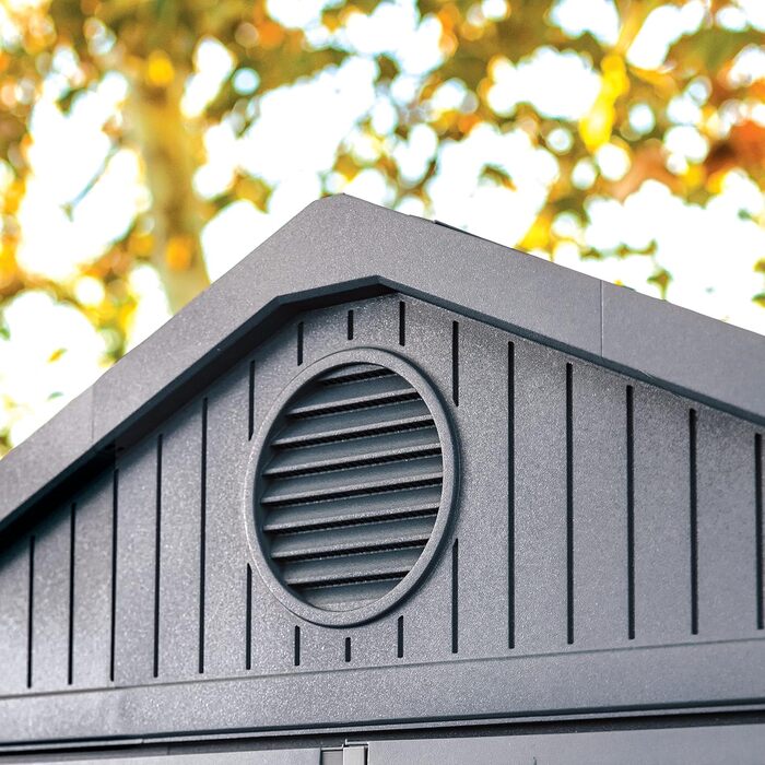 Садовий будинок Keter Darwin 2,8 м², сірий (6x8) - пластиковий, з вентиляцією та одними дверима, 25x184x205 см