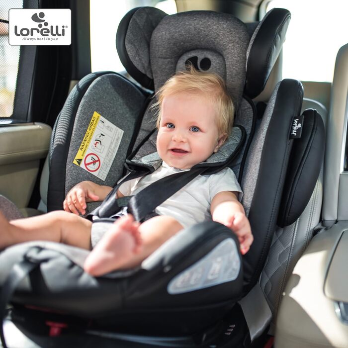 Автокрісло Lorelli Aviator, зростаюче автокрісло з Isofix - група 0/1/2/3 (0-36 кг), дитяче крісло, поворот на 360 градусів, 5-точковий ремінь безпеки, регульований підголівник, зелений (сірий світло-сірий)