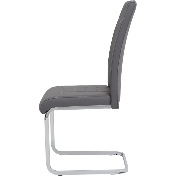 Набір кухонних стільців Hela Ruby, 4 шт., сірий, штучна шкіра, металевий каркас, 140 кг