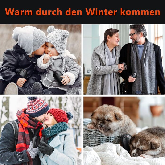 Електричні грілки для рук 2 шт. 6000mAh, перезаряджаються, USB, 3 режими нагріву, для спорту, кемпінгу та гольфу взимку