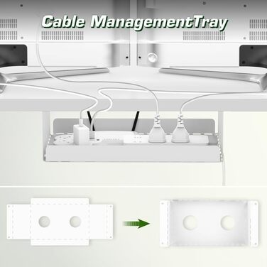 Електричний регульований стіл Airfish 120x80 см з USB-C, керуванням кабелів та 3 рівнями пам'яті (білий)