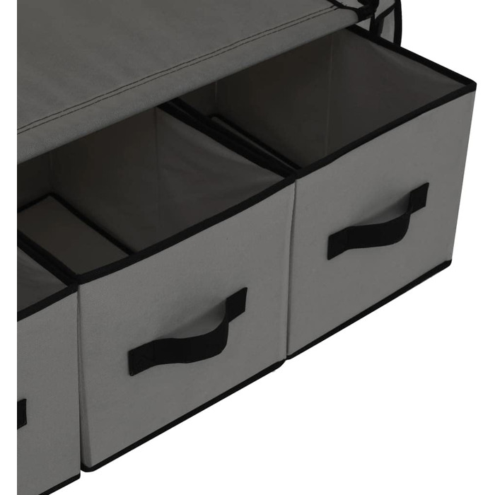 Шафа для одягу VidaXL з 3 ящиками, тканинна шафа, складна шафа, шафа для одягу, шафа для спальні, 87x49x159 см, Тканина (сіра)