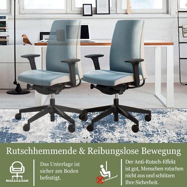 Підкладка під офісний стілець WTHYGB для захисту підлоги 90x150 см, ігрова, антиковзаюча, синьо-сіра