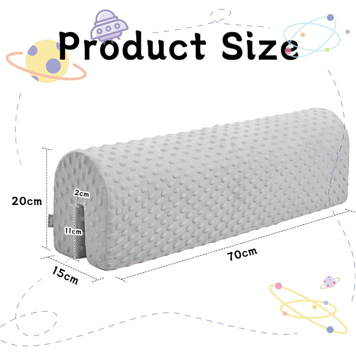 Захист для ліжечка HAVARGO для дітей (70 см, сірий) - бортик, захист рами ліжка, знімний чохол