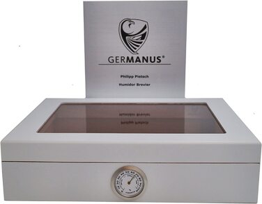 Х'юмідор для сигар GERMANUS Mensalla розрахований приблизно на 30 сигар білого кольору