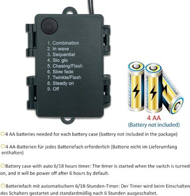Гірлянда світлодіодна Hopelit, 50 LED, 5 м, з таймером, 8 режимів, для дому та саду, вологостійка, на батарейках