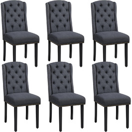 Набір кухонних стільців Yaheetech (6 шт.) з підлокітниками, сірий, до 140 кг