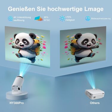 Проектор ZDSSY HY300PRO: Міні проектор 4K, WiFi 6, Bluetooth 5.2, Автофокус, Android/iPhone/PC/Mac/Switch/PS5