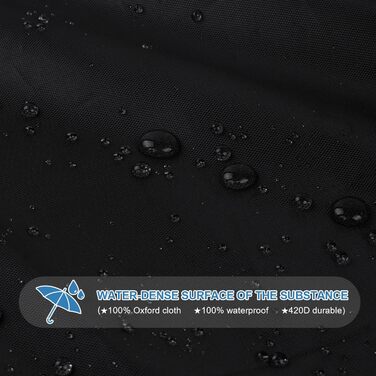 Водонепроникний чохол для садово-патіо меблів VANSHEIM, 60x60x60 см / 200x100x71 см, захисна накривка для столу та групи, з вентиляційними отворами, вітростійкий