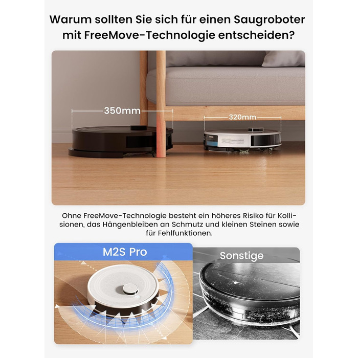 Робот-пилосос LEFANT M2S Pro з функцією миття, 5000Pa, лазерна навігація, LiDAR dToF, 150 хв, розпізнавання килимів, керування через додаток/голос, ідеальний для шерсті тварин, чорний