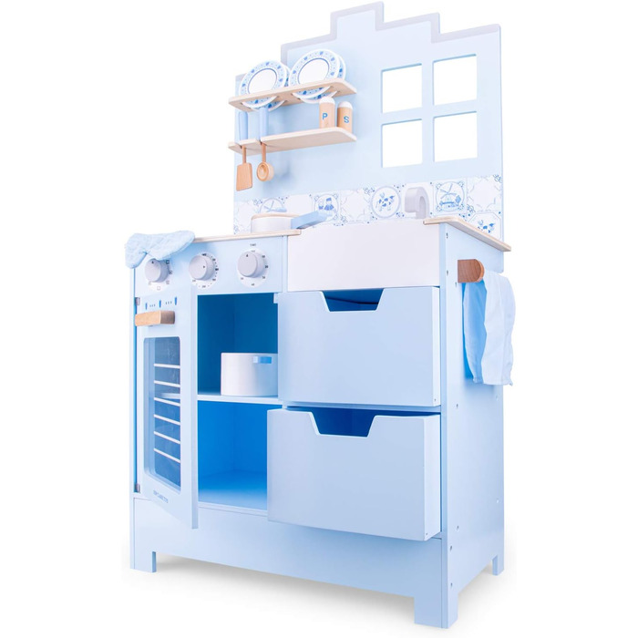 Новий кухонний куточок Classic Toys 11065 - Модерн з варильною поверхнею, Multi Color (Delft Blue)