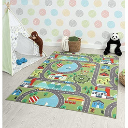 Дитячий килим Happy Life для ігор, що миється, вуличний килим, вуличний, міський, автомобільний, зелений, 80 х 150 см