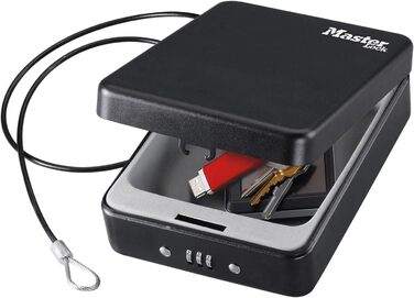 Сейф MASTER LOCK Kompakt P005CEURBLKHRO з комбінацією та кабелем – для документів, коштовностей та телефону