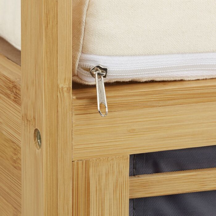 Relaxdays Бамбуковий пуф з місцем для зберігання