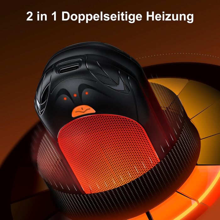 Електричні грілки для рук OUTJUT 6000mAh, 2 шт., USB, 3 режими нагріву, для спорту, кемпінгу, чорні