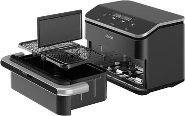 Фритюрниця COSORI з 2 камерами Dual Blaze TwinFry 10L, з 4 нагрівальними елементами, чорний/сріблястий