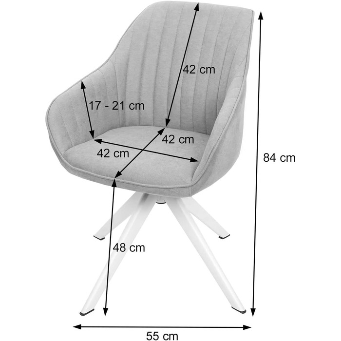 Крісло Mendler для обідньої зони HWC-K27, кухонне крісло з підлокітниками, поворотне, тканина, ліловий