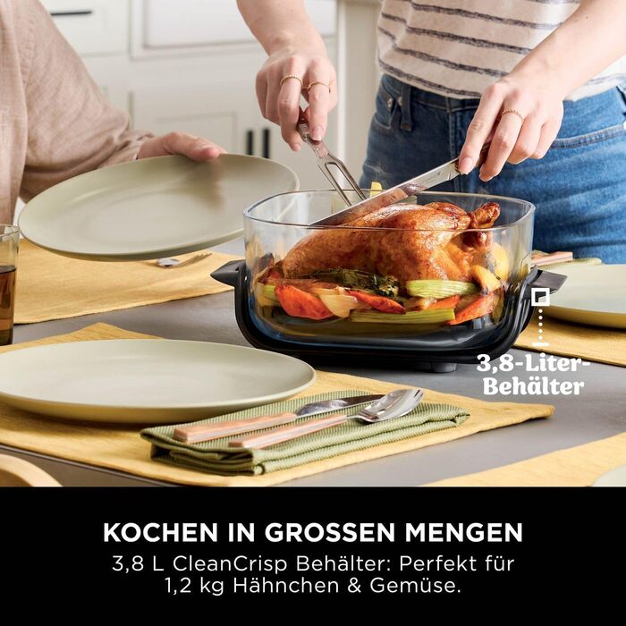 Ninja CRISPi Airfryer 3.8л, 4-в-1: фритюрниця, гриль, підігрів, Recrisp, сірий, 1700W, FN101EUSTGD