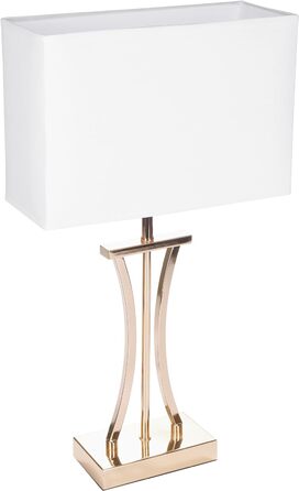 Набір з 2 настільних або приліжкових ламп Золота колона - Вінтажні металеві настільні лампи - висота 50 см, золото-білий