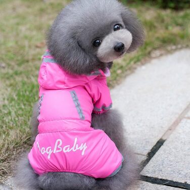 Пальто для собак Zunea водонепроникне з капюшоном, рожеве S