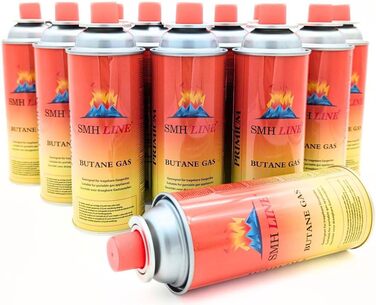 Набір газового пальника Gaskocher для кемпінгу з 8 балончиками бутану 227г, 1-ти вогонь, 2.2 кВт, Piezo запалювання, кейс