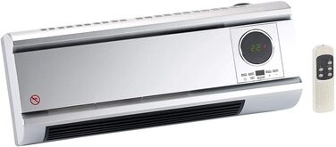 Тепловентилятор Sichler Home Appliances керамічний настінний обігрівач Wi-Fi, світлодіодний дисплей, 2,000 Вт, додаток, Google і Alexa (тепловентилятор з керуванням додатком, керамічний тепловентилятор Wi-Fi, радіаторний термостат) (сріблясто-сірий, з циф