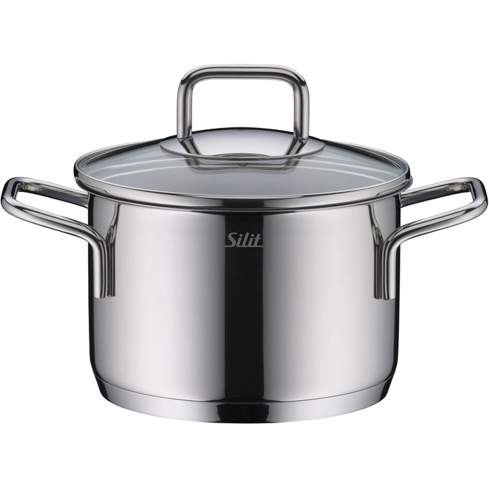 Набір кухонного посуду Silit Extra Cook: каструлі 16/20/24 см з кришкою, ковшик 16 см, мірна шкала, широке вушко, придатний для миття в посудомийній машині, з нержавіючої сталі Crominox