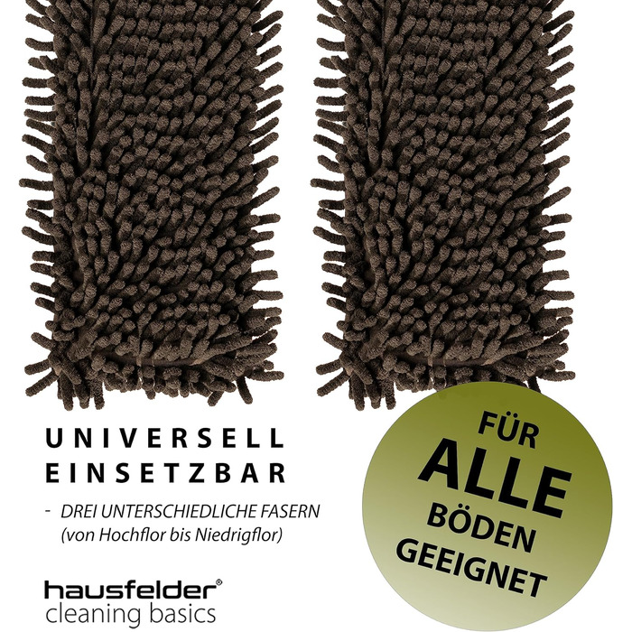 Швабра для підлоги Hausfelder чохол для швабри з мікрофібри 2x, 145 см (високий ворс)
