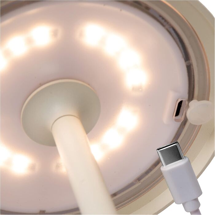 LED-лампа LUCIDE JOY - перезарядна настільна лампа для дому та вулиці, IP54, 1.5W, 3000K, біла