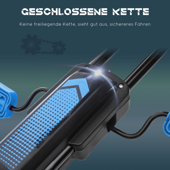 Дитячий карт, педальний, з регульованим сидінням, для використання в приміщенні та на вулиці, від 5 років, синьо-чорний, 121 x 58 x 61 см