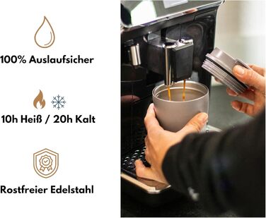 Термокружка Milu 400 мл, не протікає, з нержавіючої сталі, з трубочкою, ізольована, зберігає тепло 10 годин / холод 20 годин, без BPA (Taupe Grau)