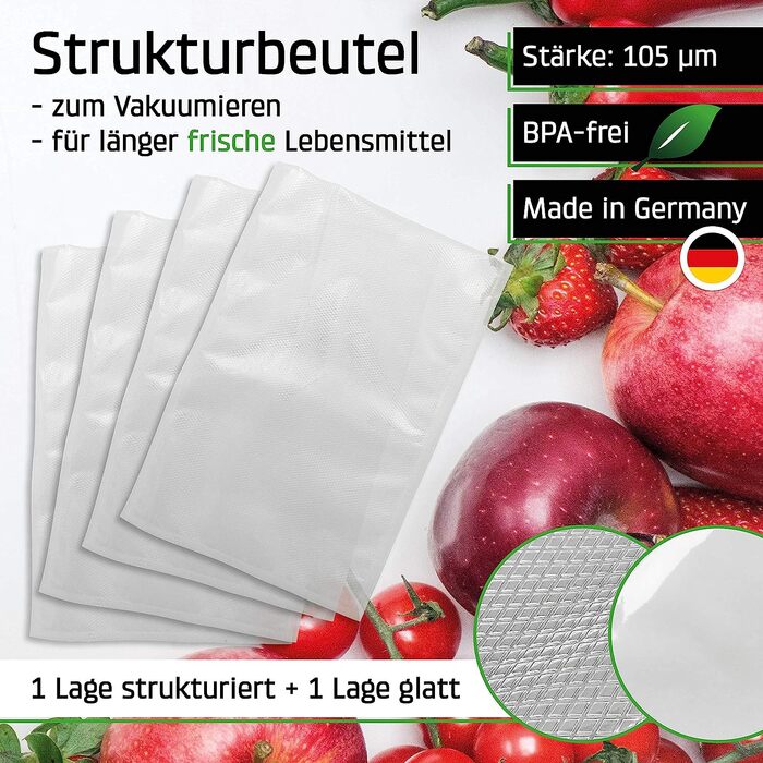 Вакууматор CASO VC10 для продуктів харчування, пристрій для вакуумування з 10 пакетами, ширина шва 30 см