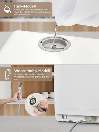 Посудомийна машина Fohere компактна 5л з таймером відкладеного старту (6 годин), 6 програм, для кухні, кемпінгу, автодому