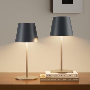 LED настільна лампа Lundwa з акумулятором, 26 см, 5000 mAh, 3W, 3000K, IP54, для кемпінгу, ресторану, спальні, бару (1 шт.)