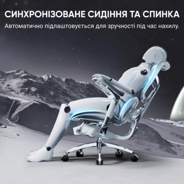 Ергономічне офісне крісло SIHOO Doro S300 white з поперековою підтримкою та підлокітники 6D