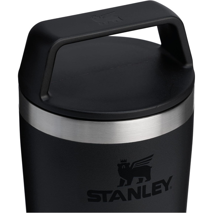 Термокружка Stanley Cafe 0.35L: 4 години гаряче, 5 годин холодне - нержавіюча сталь, для кави з собою, чорна