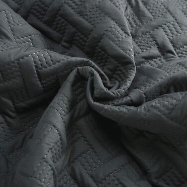Покривало WOLTU, покривало для ліжка 170x210 см, ковдра з двостороннім малюнком, покривала з мікрофібри, стьобана ковдра, зшита ультразвуком, ковдра для вітальні, покривало для дивана ,покривало для ліжка (220x240 см, темно-сірий кремовий)