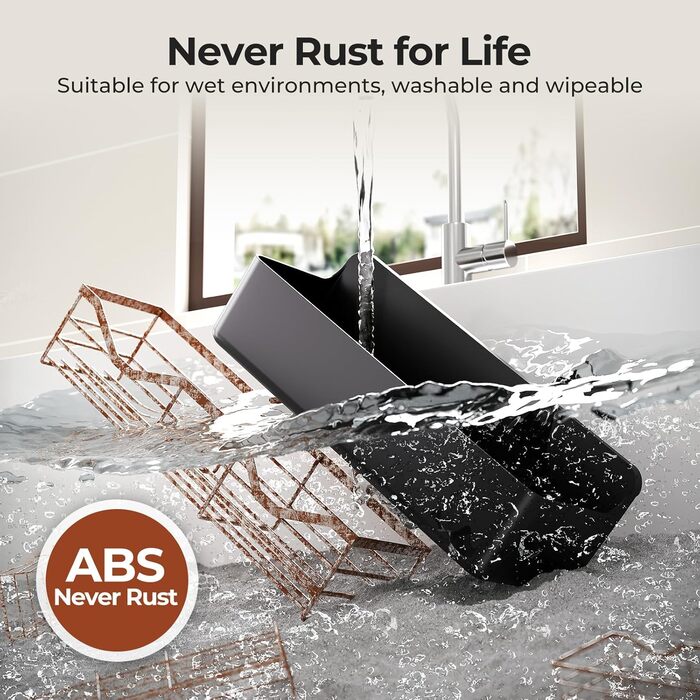 Поличка для душу Orimade без свердління, нержавіюча сталь, 5 шт., тримач для шампуню, велика місткість, чорний ABS пластик, 5 шт.