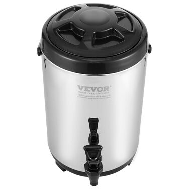 Диспенсер для гарячих та холодних напоїв VEVOR 17.2 л, нержавіюча сталь. Диспенсер для води, кави, молока, соку. Ізотермос 7.6 л