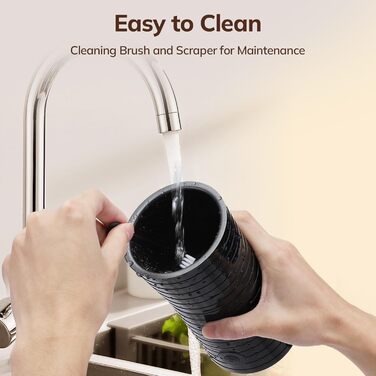 Morpilot Електричний спінювач молока 4-в-1, для лате, капучино, макіато (Чорний)