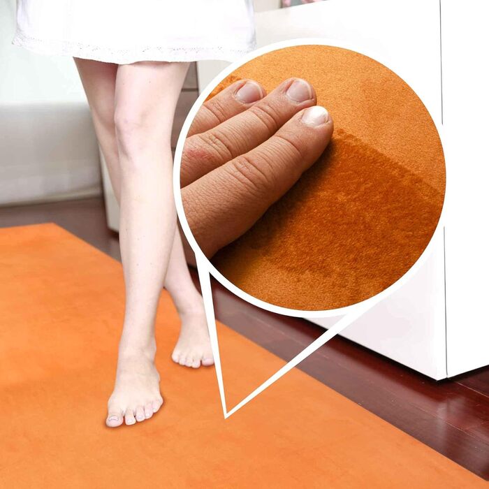 Кухонний килимок кухонний килим кухонний килим для передпокою кухонний килим для передпокою оксамитовий нековзний, що миється оксамитовий оранжево-коричневий миється 220 x 55см 220 x 55см оранжево-коричневий