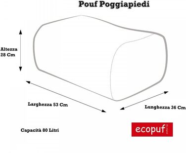 Екопуф Крісло-мішок з підставкою для ніг з водонепроникної поліестерової тканини, водонепроникний, знімний чохол, висока спинка, смурфик для сидіння або пуф для вітальні, наповнювач з пінополістирольних кульок (Or-5470)