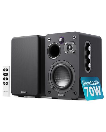 Активні колонки Majority D70X Bluetooth | HDMI ARC | Студійний монітор DJ з вуглецевими мембранами | 70W стерео колонки для ПК | Монітори з пультом дистанційного керування (Чорний)