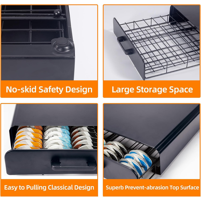 Організатор для капсул Tassimo: ящик для зберігання капсул та підставка для кавомашини 2-в-1 з квадратним ручками